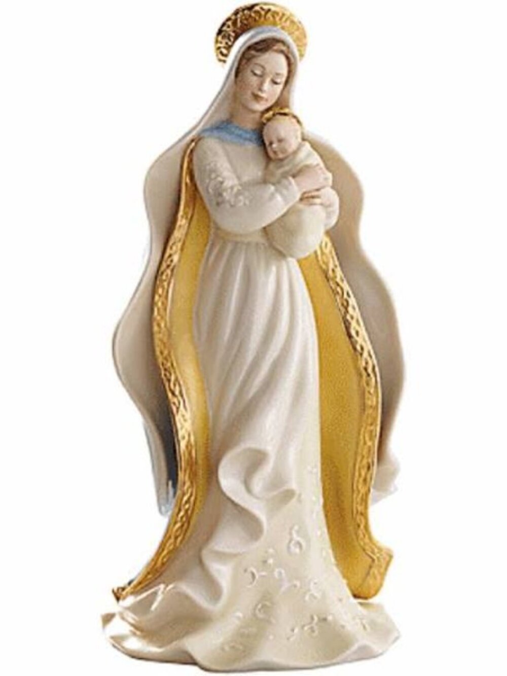 Lenox Mary & Baby Jesus Figurine Madonna with Child Mother of God Gold Robe